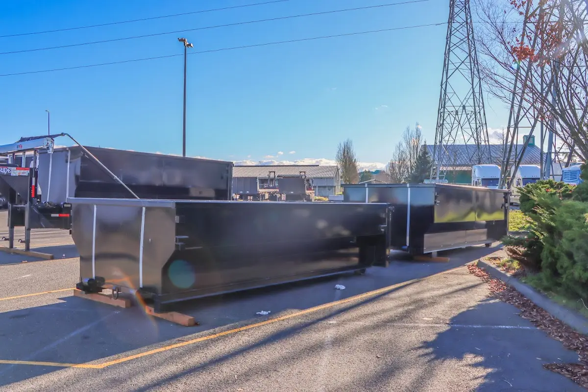 Roll-off dumpster ready for waste disposal at job site for Commercial Dumpster Rental in Austell